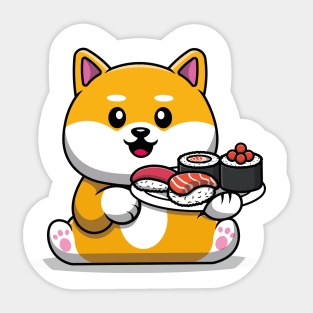 Cute Kawaii Cat with Sushi Sticker